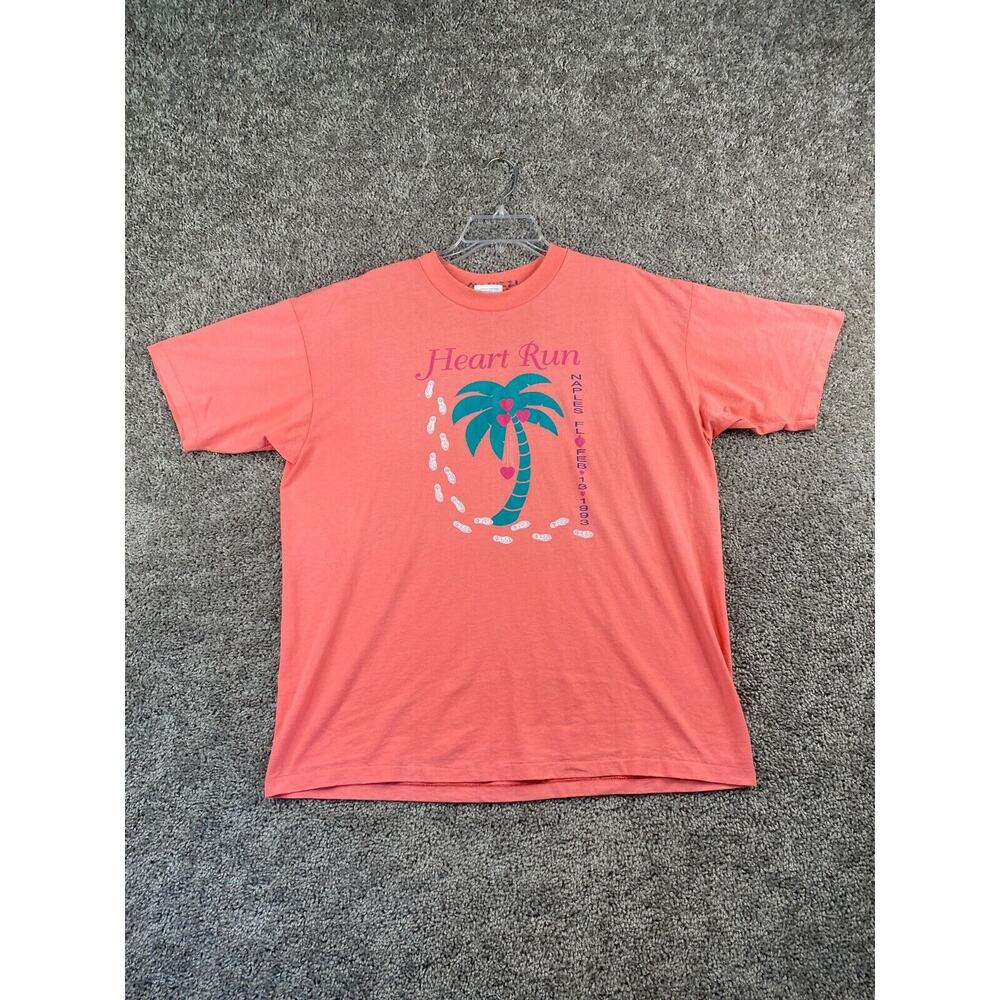 Vintage Florida Shirt Adult Extra Large Pink Green Single Stitch Mens Hanes 90s